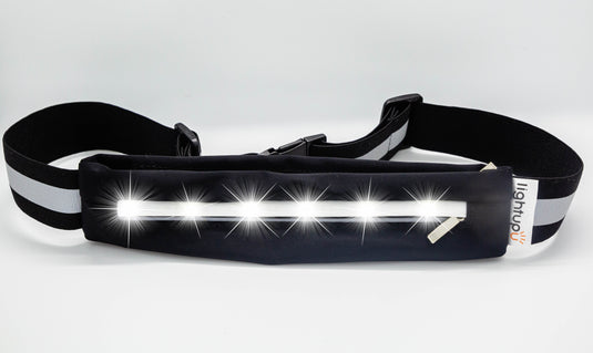 Dual LED colour black waist belt