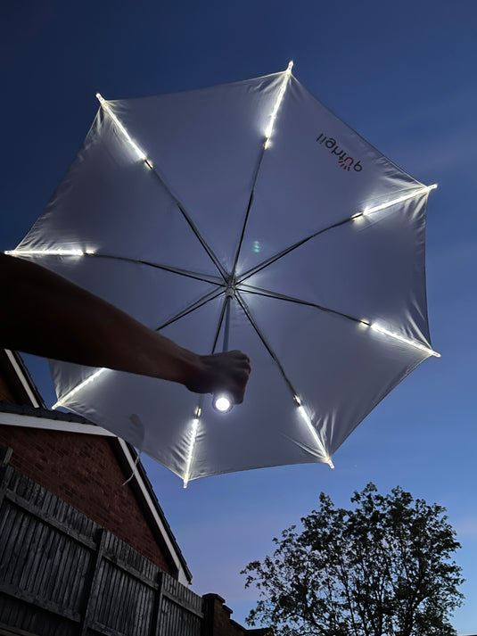 White Umbrella with LED Lights