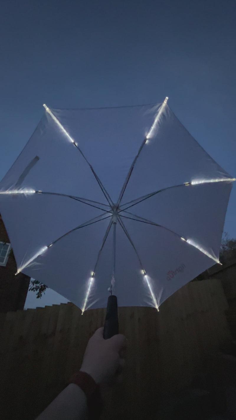 Load and play video in Gallery viewer, White Umbrella with LED Lights
