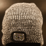 Beanie Hat with Bluetooth Headphones and Head torch A